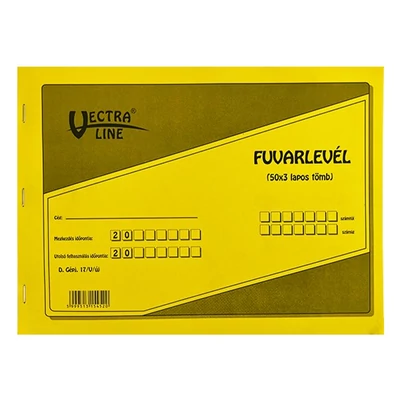 Nyomtatvány fuvarlevél VECTRALINE A/4 fekvő 50x3 lapos