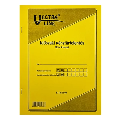 Nyomtatvány időszaki pénztárjelentés VECTRALINE A/4 álló 25x4 lapos