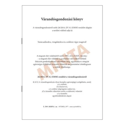 Nyomtatvány várandósgondozási könyv PÁTRIA