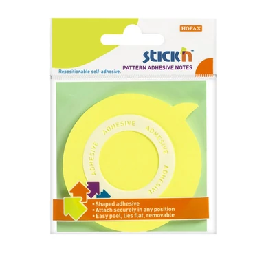 Öntapadós jegyzettömb STICK`N 70x70mm 360°-ban Öntapadós szövegbuborék forma sárga 50 lap