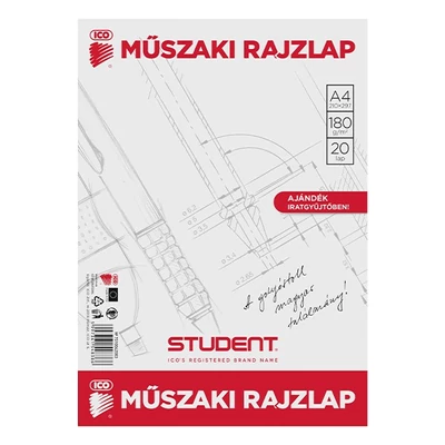Rajzlap műszaki ICO Student A/4 20 lapos