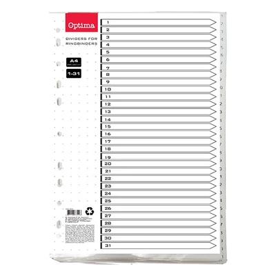 Regiszter OPTIMA A/4 műanyag 1-31