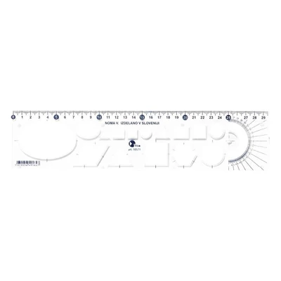 Sablon vonalzó OPTIMA átlátszó 30cm