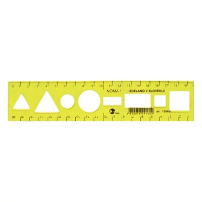 Sablon vonalzó OPTIMA fluor 20cm