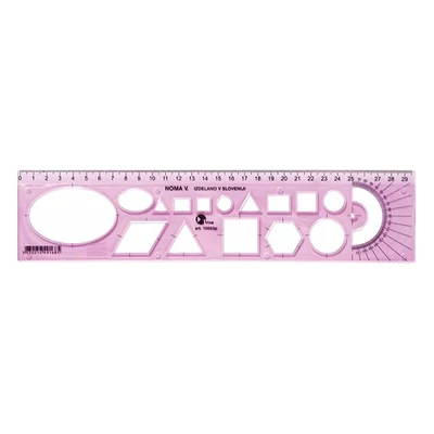 Sablon vonalzó OPTIMA hajlékony pink 30cm