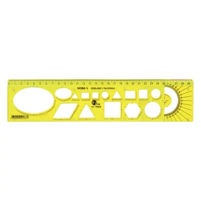 Sablon vonalzó OPTIMA hajlékony sárga 30cm