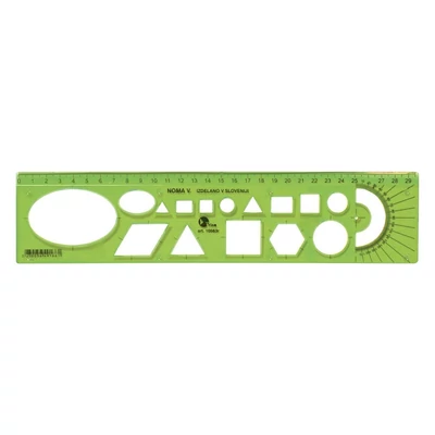 Sablon vonalzó OPTIMA hajlékony zöld 30cm