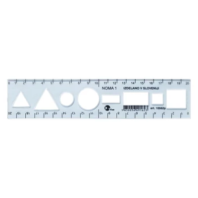 Sablon vonalzó OPTIMA kék 20cm