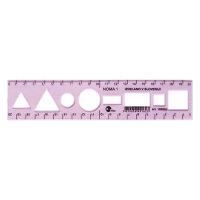 Sablon vonalzó OPTIMA pink 20cm