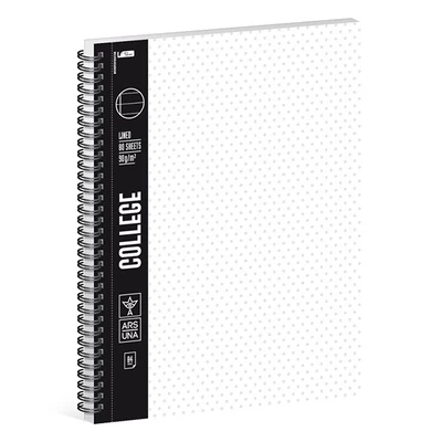 Spirálfüzet vonalas ARS UNA College A/4 80 lapos fehér