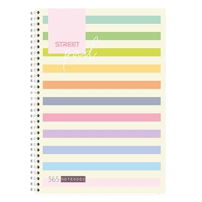 Spirálfüzet kockás STREET Pad A/4 100 lapos világos csíkos