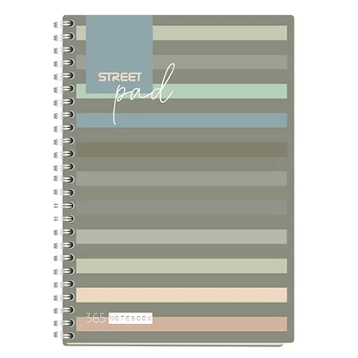 Spirálfüzet kockás STREET Pad A/5 100 lapos sötét csíkos