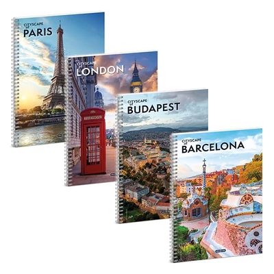 Spirálfüzet kockás ARS UNA Cityscape A/4 60 lapos