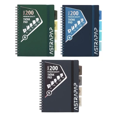 Spirálfüzet kockás ASTRA PAP B/5 100 lapos perforált színregiszteres Ombre sötét