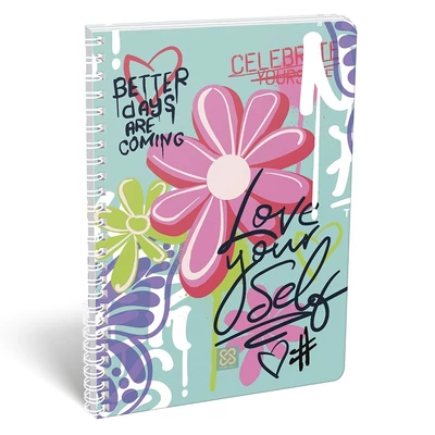 Spirálfüzet kockás LIZZYSULI A/4 70 lapos Cornell Love