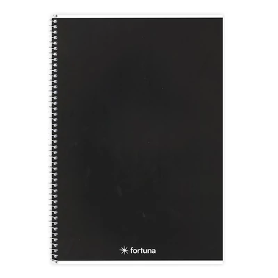 Spirálfüzet vonalas FORTUNA Monocolor A/5 70 lapos fekete