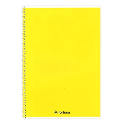 Spirálfüzet vonalas FORTUNA Monocolor A/5 70 lapos sárga