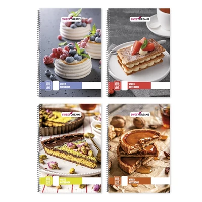 Spirálfüzet vonalas Sweet Dreams A/5 70 lapos vegyes minták