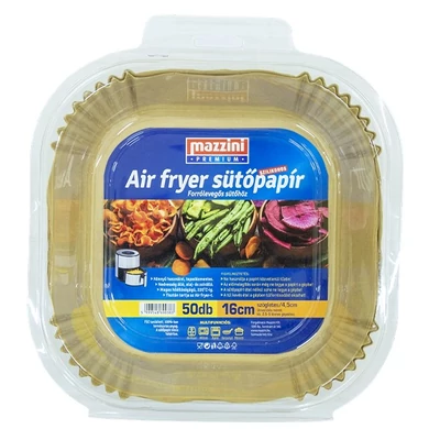 Sütőpapír forró levegős sütőhöz MAZZINI szögletes 4,5 cm magas 16cm 50 darabos