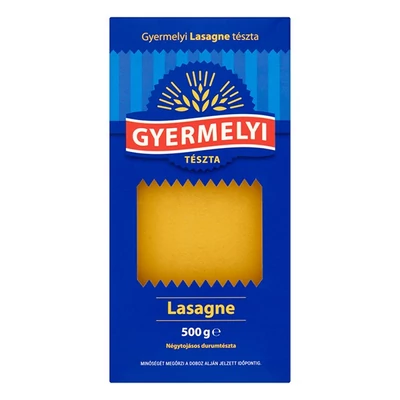 Száraztészta lasagne GYERMELYI durum 4 tojásos 500 g