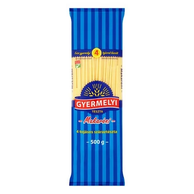 Száraztészta makaróni GYERMELYI 4 tojásos 500 g