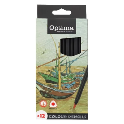 Színes ceruza OPTIMA háromszögletű 12 darabos