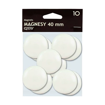 Táblamágnes GRAND 40 mm fehér 10 darabos