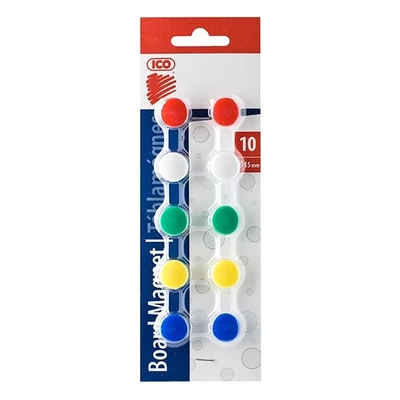 Táblamágnes ICO színes 15mm 10 darabos