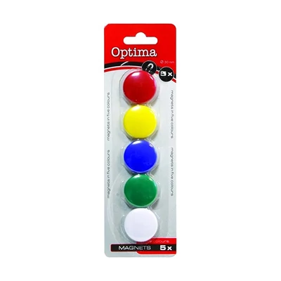 Táblamágnes OPTIMA 25mm 5 darabos vegyes színű