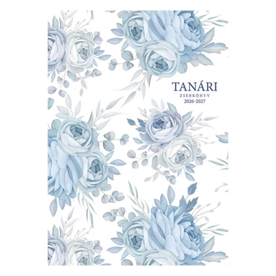 Tanári zsebkönyv TOPTIMER P200 papírborító A/5 heti 145x205 mm Kék virág 2026-2027