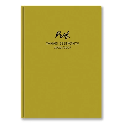 Tanári zsebkönyv TOPTIMER Prof PU műbőrborító A/5 heti 145x205 mm Mustár 2026-2027