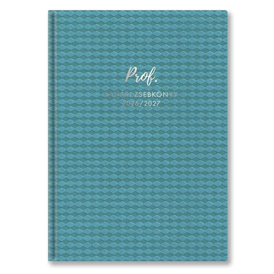 Tanári zsebkönyv TOPTIMER Prof PU műbőrborító A/5 heti 145x205 mm Türkiz 2026-2027