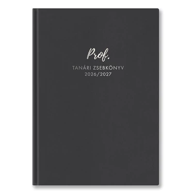 Tanári zsebkönyv TOPTIMER Prof PVC műbőrborító A/5 heti 145x205 mm Antracit 2026-2027