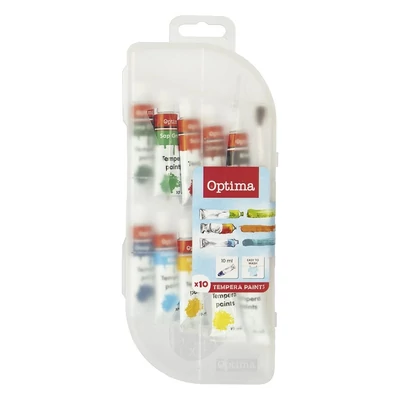 Tempera OPTIMA műanyag tokban 10 ml 10  darabos