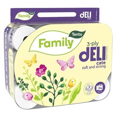 Toalettpapír TENTO Deli fehér 24 tekercses 3 rétegű