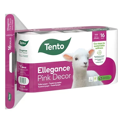 Toalettpapír TENTO Ellegance pink dekor 16 tekercses 3 rétegű