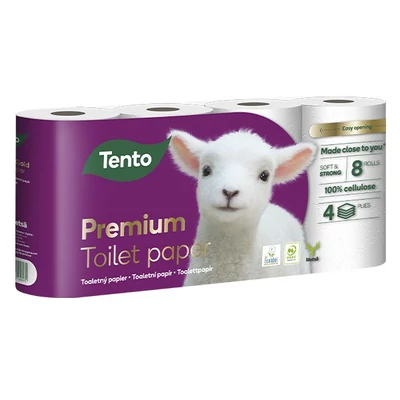 Toalettpapír TENTO Gold fehér 8 tekercses 4 rétegű
