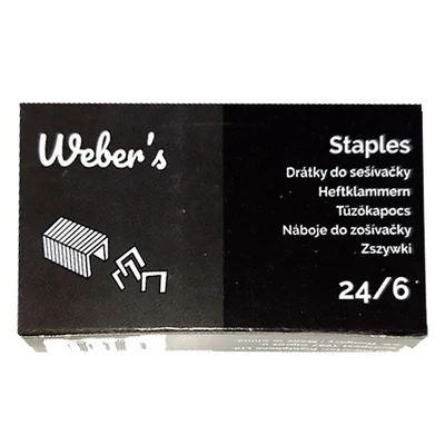 Tűzőkapocs WEBER`S 24/6 1000 darabos