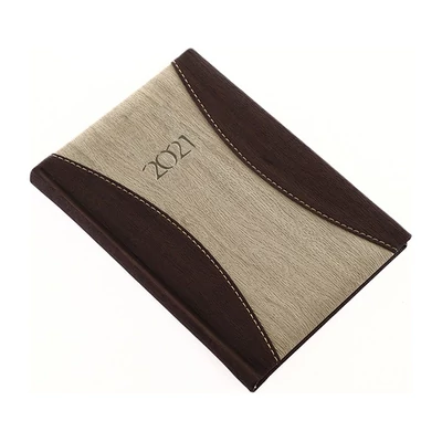 Zsebnaptár REALSYSTEM Prémium A B/6 álló sárga lapos drapp 2021.